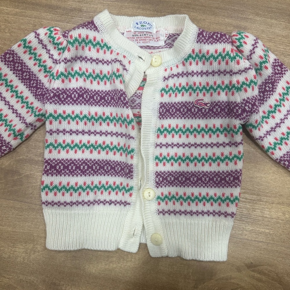Vintage Lacoste sweater toddler girl baby girl